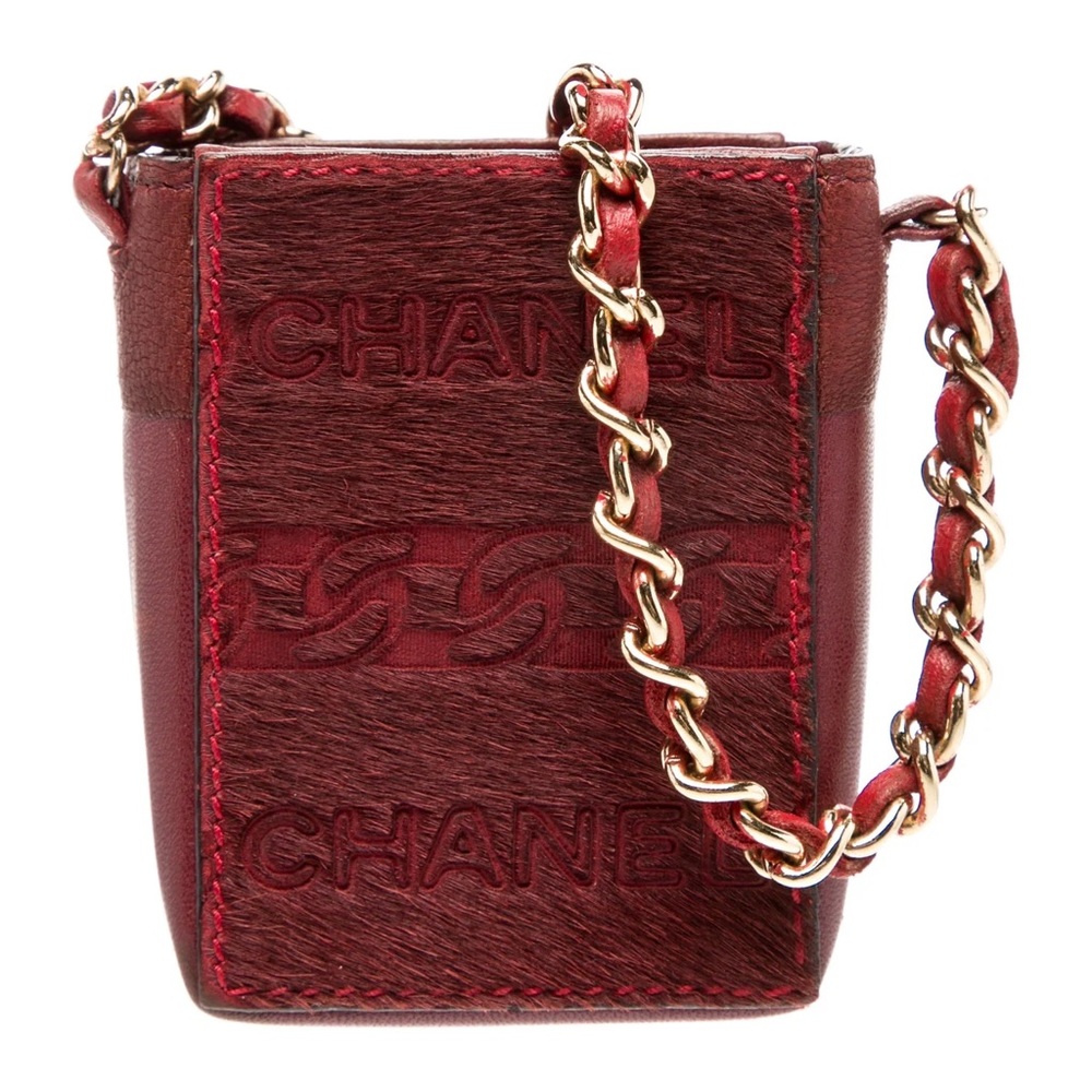 Chanel CC Logo Pony Hair Crossbody Cigarette Holder Case Bag Purse - Picture 2 of 13